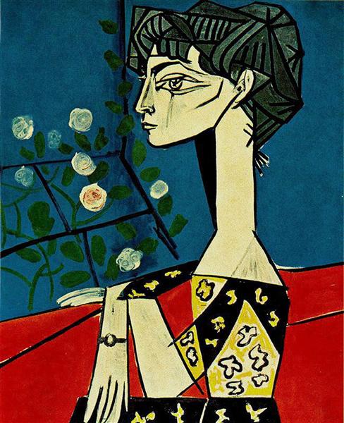 Pablo Picasso Classical Painting Jacqueline With Flowers